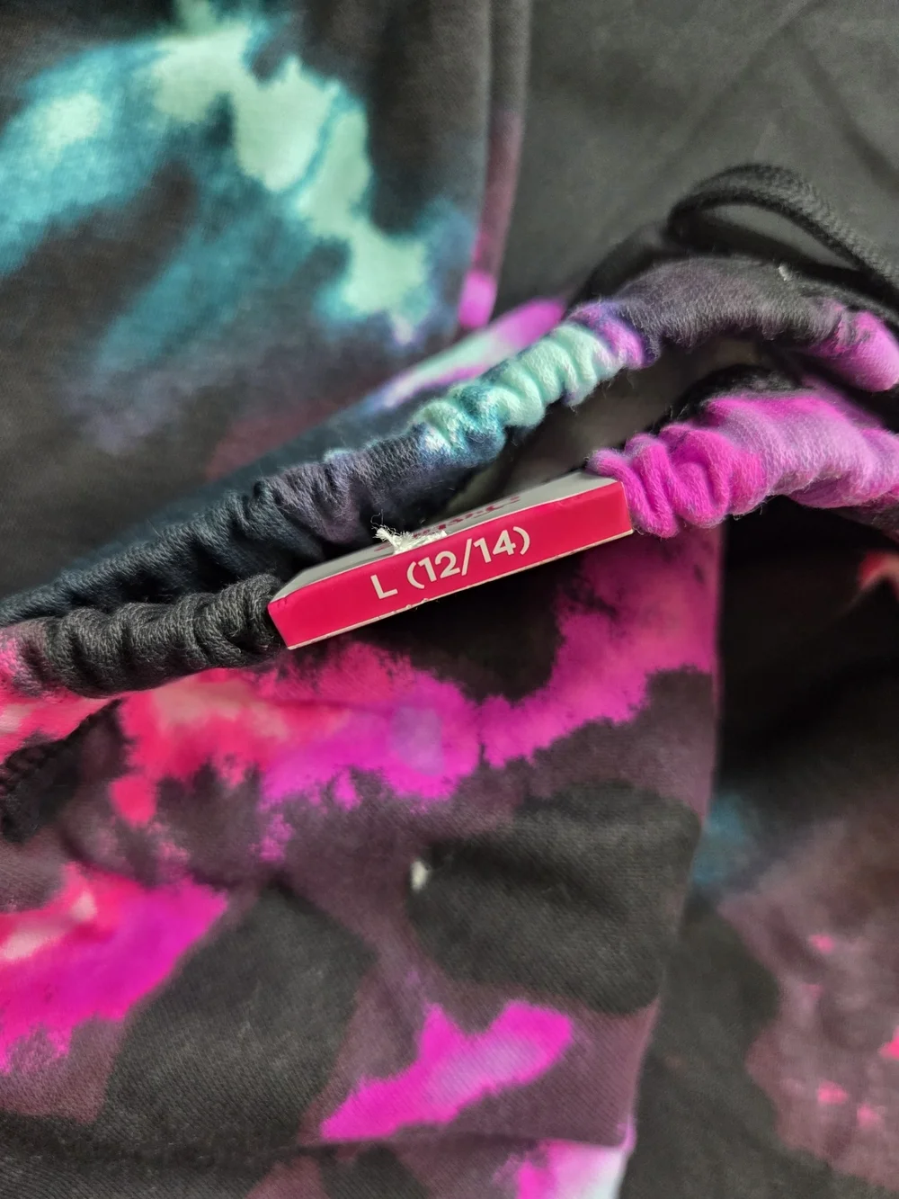 Justice Girls' Tie-Dye Joggers - Black, Pink & Teal